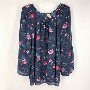 Faded Glory Women’s Plus Size 1X Blue Blouse